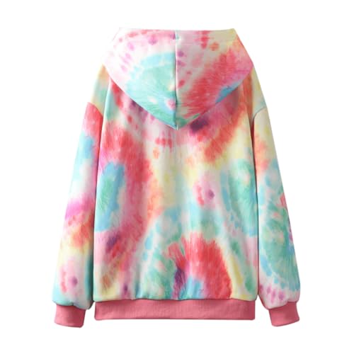 Image of WELAKEN Girls and Toddlers' Pullover Hoodie Sweatshirt,Tie-Dye Print,8Y