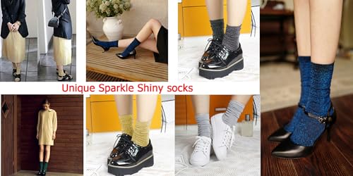 Glitter Shiny Socks for Women Retro Loose Socks Short Tube Crew Socks2
