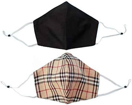 Designer Face Masks for women men kids with filter pack of 2 Plaid Cartoon Floral Stylish Cute Kawaii fashion washable face masks for dust protection cloth mask
