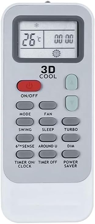 AuDus® Whirlpool AC Remote Control Model 129 with 3D Cool, Universal Air Conditioner Replacement Remote