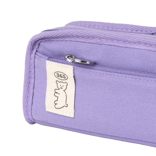 Image of Daily Purple Pencil Case, Large Capacity Pencil Pouch with Ample Storage, Simple Design for Students and Professionals