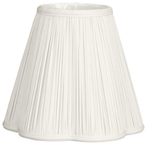 Royal Designs Bottom Scallop Gather Pleat Basic Lamp Shade, White, 5 x 13 x 8.75