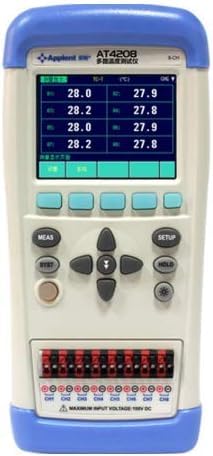 AT4208 Temperature Meter Thermometer Industrial Temperature Data Logger Handheld Multi-Channel -200℃~1300℃ (Variation Depend on Graduation) TFT-LCD True-Color LCD Display (AT4208 (8-Channel))