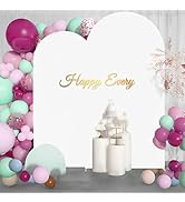 JCJ Arch Backdrop Cover 7.2FT 6FT, White Wedding Arch Stand Cover Set of 2 Stretchy Backdrop with...