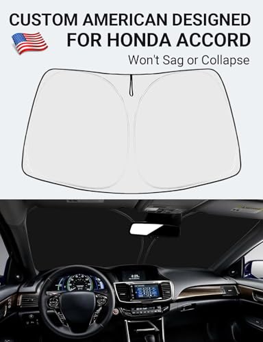 Image of Proadsy 2026 Upgrade Front Windshield Sun Shade Foldable Sunshade Protector Custom Fit 2014-2017 Accord Sedan LX Sport EX EX-L Touring Accessories