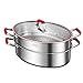 AIZYR Ovaler Fischdampfer Aus Edelstahl, Pasta Stock Pot Mit Keramischer Fischplatte Und Gestell Zum Dämpfen Von Fisch, Meeresfrüchten, Braten Der Türkei,B