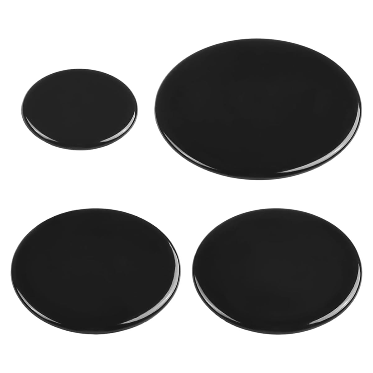 Juego de 4 tapas para quemadores de estufas de gas universales de 55 mm, 75 mm y 100 mm, tapas planas para quemadores de estufas de gas empotradas, accesorios para encimeras