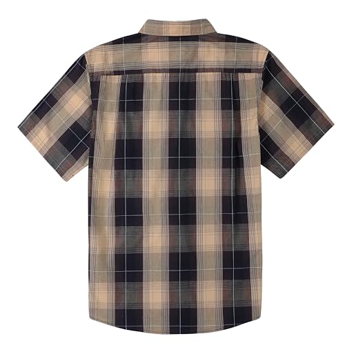 Image of Dubinik Mens Short Sleeve Button Down Shirts Soft Breathable Summer Vintage Regular Fit Lightweight Men's Casual Shirt