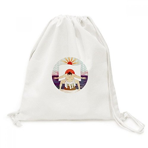 Sac cordon en toile durable motif japonais Mont Fuji