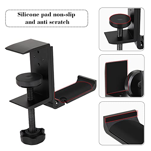Headphone Holder With Cable Organizer - Nchonhong Aluminum Foldable Headset Stand Hanger Under Desk Save Space Headphone Hook For Universal Headphones #TOP2