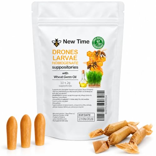 Drone Larvae (Brood) Homogenate Suppositories for Men and Women, 10