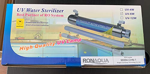 Ultraviolet Light Water Purifier Reverse Osmosis Uv Sterilizer 6W, 1Gpm #TOP4