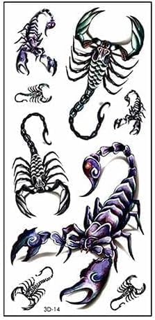 3D Scorpion Temporary Tattoos Temporary Tattoos Stickers Fashionable Fake Tattoos Removable Waterproof Body Art Tattoo Stickers for Men Women Teens Girls Boys, Makeup Body (Scorpion)
