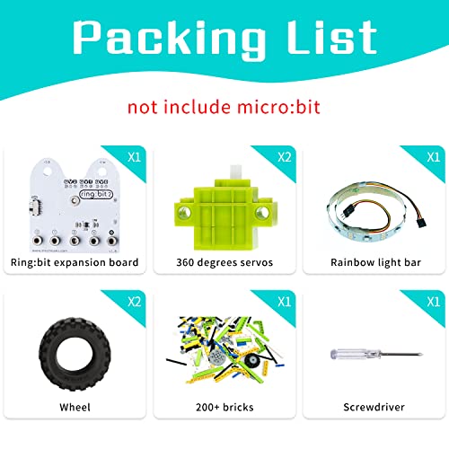 Image of ELECFREAKS microbit Ring:bit 6-in-1 Starter Kit, Programmable Makecode Coding Learning Kit with 200+ Building Blocks(Without Micro:bit)