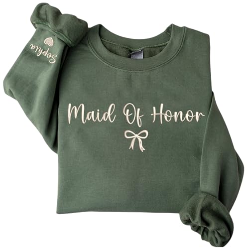 Custom Maid of Honor Sweatshirt,Matron of Honor Crewneck,Bridesmaid Hoodie,Bridal Party Sweater,Wedding Gifts