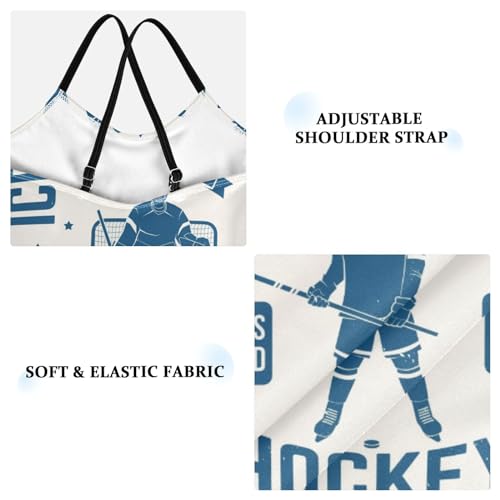 Ice Hockey Girls One Piece Swimsuits Retro Sport Halter Swimwear Beach Bathing Suit 9-10T Multi3