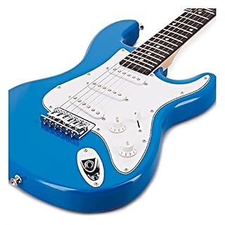 3/4 Guitare électrique LA Miniamp Pack Blue - Les Beatles, Paul McCartney, John Lennon, RIngo Starr, George Harrison 3/4 Guitare électrique LA Miniamp Pack Blue – Image 3