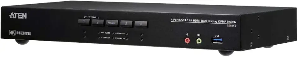 ATEN 4-Port USB 3.0 4K HDMI Dual Display KVMP Switch
