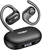 TOZO OpenWear Open-Ear Headphones, AI Translation Earbuds for 164 Languages, Bluetooth 5.4 with Smart Digital Display, Fast Charging, ENC Noise Cancelling Running Headphones for Sports, Office (Black)