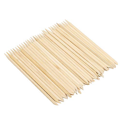 Green Convenience 50 Pcs Double Sided Orange Wood Nail Sticks Multi Functional Cuticle Pusher Remover Manicure Pedicure Tool Nail Art Accessories