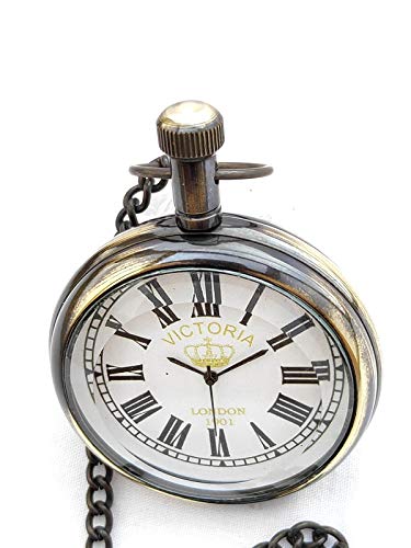 K-V-HANDICRAFTS-Royal-Gold-Brass-Victoria-London-1901-Dial-Antique-Pocket-Gandhi-Watch-Royal-Look-Indian-Handicraft-Premium-Gift-Item