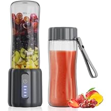 COKUNST 17Oz Portable Blender for Shakes and Smoothies, USB Rechargeable Smoothie Blenders with 6 Blades, Mini Mixer Personal Blender Juicer with Extra Handle Lid for Travel Gym Picnic Office, Grey