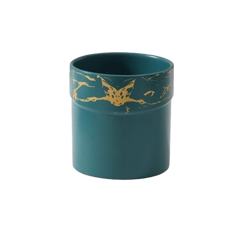 SDA287MZ Cylindrical Small Flowerpot, Tabletop Ceramics Plant Pot with Drainage Hole, for Room Balcony Office Windowsill (4 Colours) Multifunction(Green)