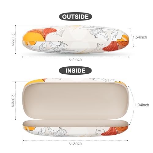 Image of Eyeglasses Case, Portable Hard Shell Protective Case for Glasses, Eyeglass Holder Box for Women with Cleaning Cloth