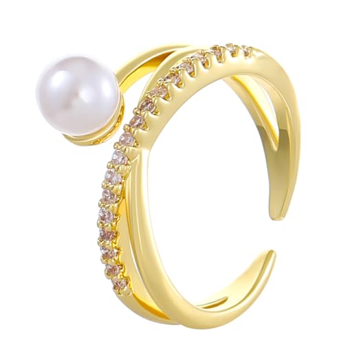 Bague perle de culture ajustable en argent, bijou bohème quotidien