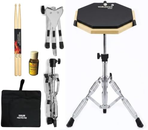 12" ADVANCE 3 SURFACE DRUM PRACTICE PAD WITH STAND | BSIII (HEAVY DUTY DOUBLE BRACED) | ZIPPER CARRY BAG | PREMIUM BALANCED HIT DRUMSTICKS AND RUBBER SMELL DIFFUSER (59 ML)