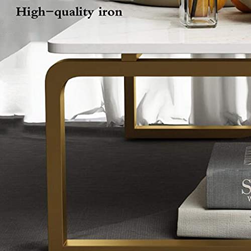 Table basse marbre salon café fer doré petite table basse basse 60cm