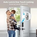 WiFi Front Dook Locks Sets, Miuedo Keyless Entry with HandleSets with Electronic Keypads, Biological Fingerprint Smart Deadbolt, Auto-Lock, Wi-Fi Acess, Gateway Included (Black) - Image 4