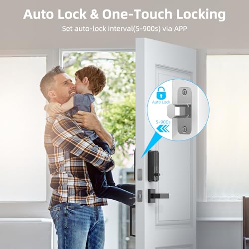 Miuedo WiFi Smart Locks for Front Door with Handle Sets, Keyless Entry Door Lock Fingerprint Deadbolt, Electronic Digital Touchscreen keypad, App Control, Easy to Install (Black) by Miuedo - Image 4