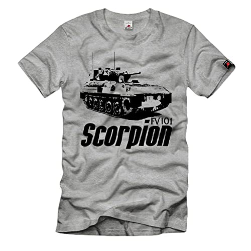 T-shirt FV101 Scorpion britannique gris XXL vêtement motif char Angleterre Belgique