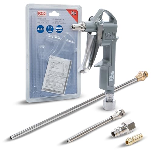 BGS 3215 | Druckluft-Ausblaspistole | Alu-Druckguss | mit 3 Düsen 25-100 - 200 mm | Druckluftpistole