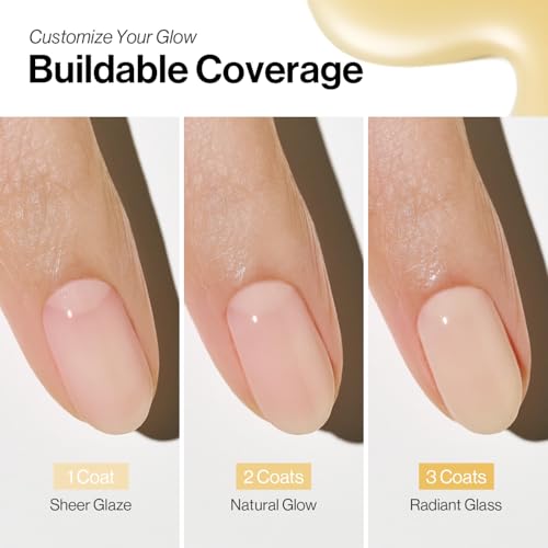Image of ohora 2-in-1 Sheer Nail Polish & Strengthener - Honeydew | Tinted Nail Concealer | Nail Hardener for Weak, Damaged Nails | Nail Care Polish with Glossy Finish | Glazed-Syrup Formula, 15 mL