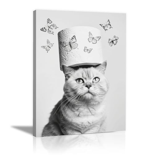 Mur vide ? Habillez-le avec l'image de chat sur toile encadrée WODJEM 40x60