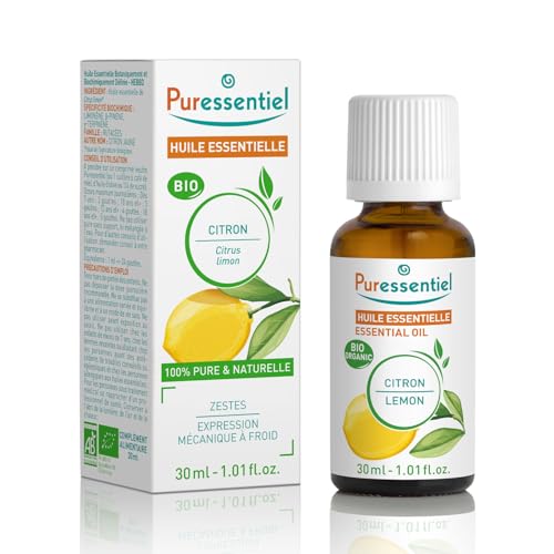 Puressentiel – Huile Essentielle Citron BIO – Contribue au soutien immunitaire – 100% pure et naturelle – HEBDD – Citrus limon – 30 ml