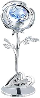 Haysom Interiors Modern 45th Anniversary Silver Plated Flower with Blue Swarovski Crystal Bead by Happy Homewares