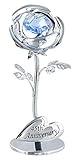 Haysom Interiors Modern 45th Anniversary Silver Plated Flower with Blue Swarovski Crystal Bead by Happy Homewares