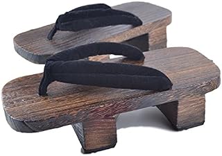 GK-O Mens Japanese Traditional Shoes Geta Wooden Clogs Sandals