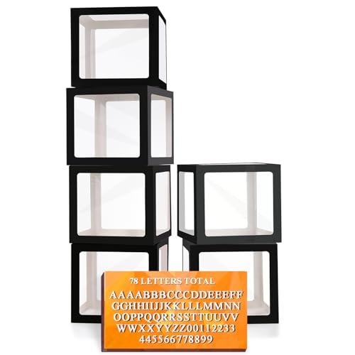 Ledido Transparent Balloon Boxes with 78 Letters Numbers for Custom Name