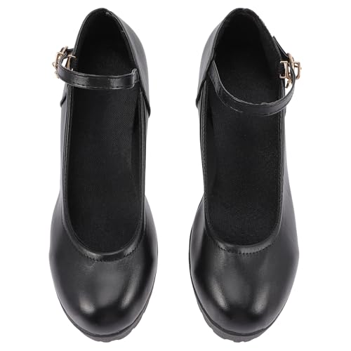 Chaussures pour femmes à talons hauts bout rond Uonlytech en noir taille 38