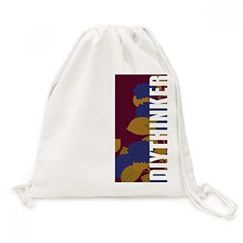 Peinture Culture Japonaise Fleur d'or Sac Toile Cordon pour Randonnée Urbaine