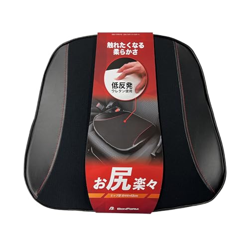 ボンフォーム(BONFORM) サポートクッション スポーティサポート 低反発ウレタン 44x43cm ブラック 5725-43BK