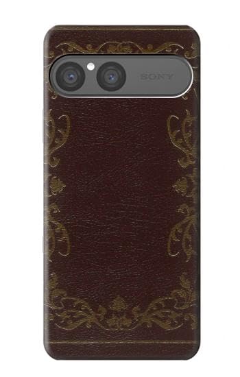 Coque Xperia 10 VII style livre vintage en cuir rétro marron avec fentes cartes