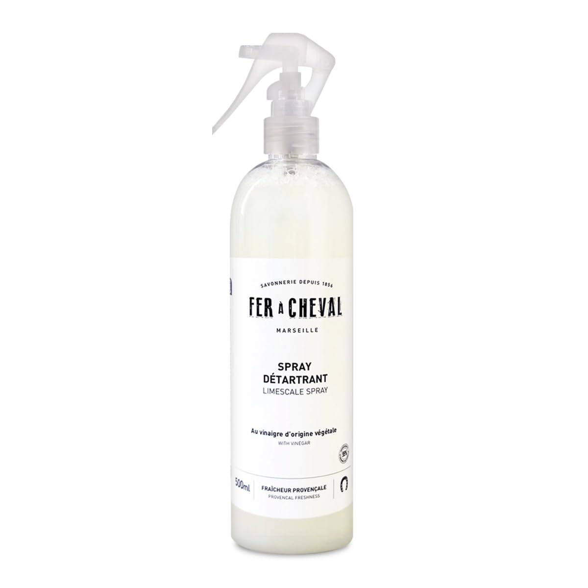 Fer à Cheval Bathroom Limescale Spray 500 ml/ 16.9 fl oz, 4-in-1 Cleaner with Natural Ingredients