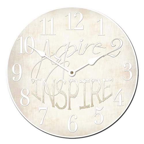 Aspire 2 Inspire Clock | Ultra Quiet Quartz Mechanism | Hand Made in USA Beautiful Crisp Lasting Color | Comes in 8 Sizes | 15-Inch