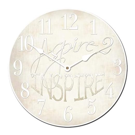 Aspire 2 Inspire Clock | Ultra Quiet Quartz Mechanism | Hand Made in USA Beautiful Crisp Lasting Color | Comes in 8 Sizes | 15-Inch