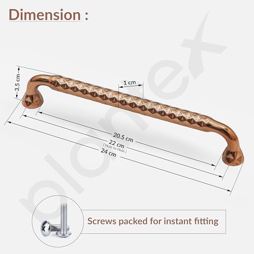 Image of Plantex Cabinet Handle /Kitchen Cabinet Door Handle /Wardrobe /224 mm Cupboard Handle /Door Pull-Push Handle for Home /Office - Pack of 2 (Rose Gold)